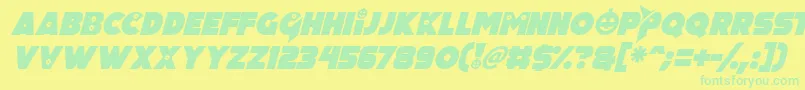 Pumpkin King Italic Font – Green Fonts on Yellow Background