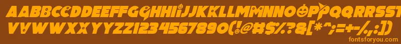 Pumpkin King Italic Font – Orange Fonts on Brown Background