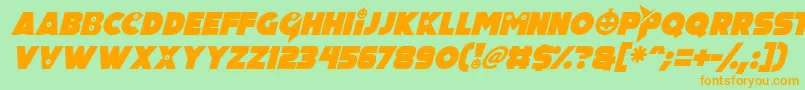 Czcionka Pumpkin King Italic – pomarańczowe czcionki na zielonym tle