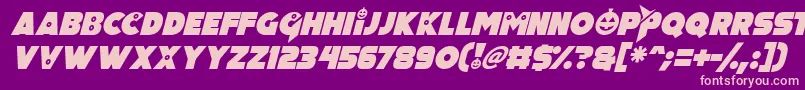 Шрифт Pumpkin King Italic – розовые шрифты на фиолетовом фоне