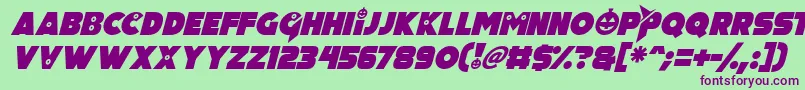 Pumpkin King Italic Font – Purple Fonts on Green Background