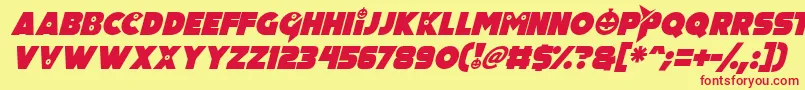 Pumpkin King Italic Font – Red Fonts on Yellow Background