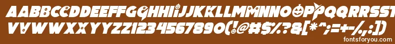 Pumpkin King Italic Font – White Fonts on Brown Background