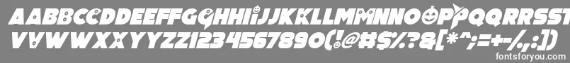 Pumpkin King Italic Font – White Fonts on Gray Background