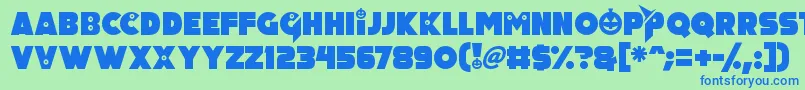 Pumpkin King Font – Blue Fonts on Green Background