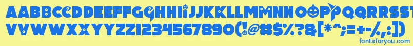 Pumpkin King Font – Blue Fonts on Yellow Background