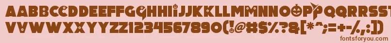 Pumpkin King-Schriftart – Braune Schriften auf rosa Hintergrund