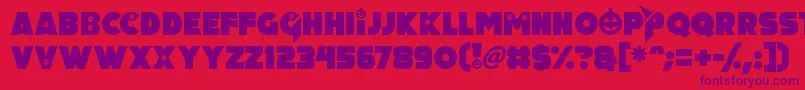 Pumpkin King-Schriftart – Violette Schriften auf rotem Hintergrund