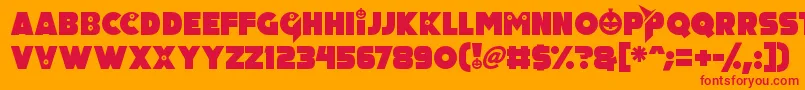 Pumpkin King Font – Red Fonts on Orange Background