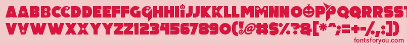 フォントPumpkin King – ピンクの背景に赤い文字