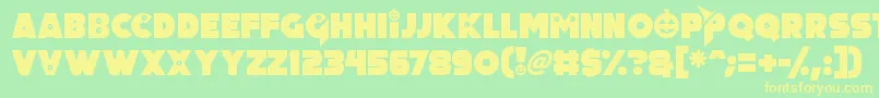 Pumpkin King-Schriftart – Gelbe Schriften auf grünem Hintergrund