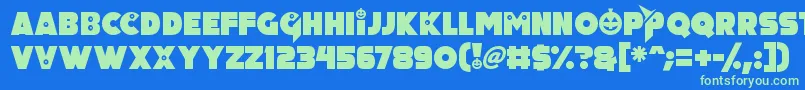 Fonte Pumpkin King – fontes verdes em um fundo azul