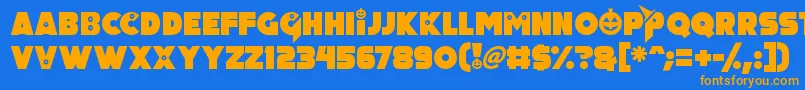 Fonte Pumpkin King – fontes laranjas em um fundo azul
