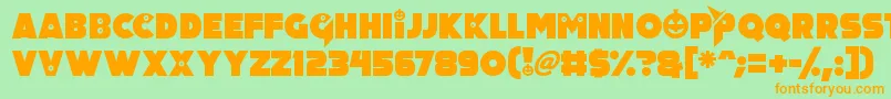 Fonte Pumpkin King – fontes laranjas em um fundo verde