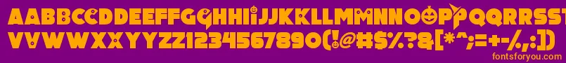 Pumpkin King-Schriftart – Orangefarbene Schriften auf violettem Hintergrund