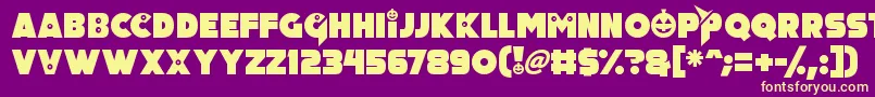 Pumpkin King-Schriftart – Gelbe Schriften auf violettem Hintergrund