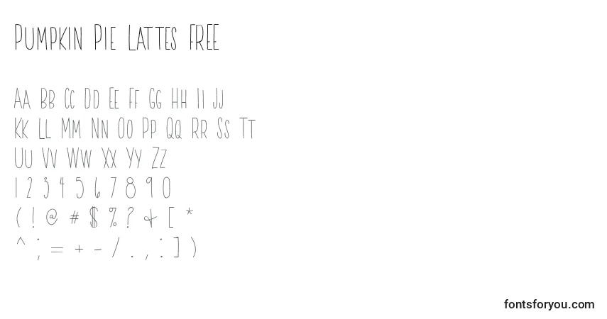 A fonte Pumpkin Pie Lattes FREE – alfabeto, números, caracteres especiais