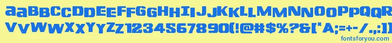 Lefthandlukestag Font – Blue Fonts on Yellow Background