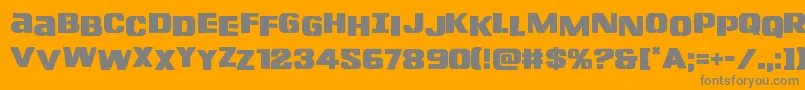 フォントLefthandlukestag – オレンジの背景に灰色の文字