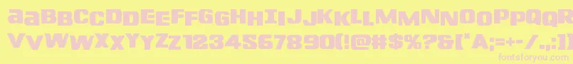 Lefthandlukestag-fontti – vaaleanpunaiset fontit keltaisella taustalla