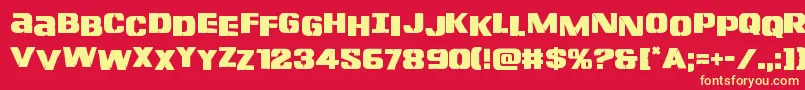 Lefthandlukestag Font – Yellow Fonts on Red Background