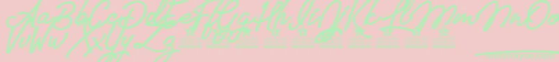 Pumpkins Personal Use Font – Green Fonts on Pink Background