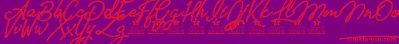 Pumpkins Personal Use Font – Red Fonts on Purple Background