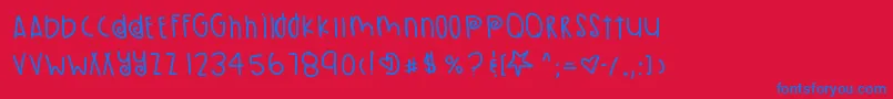 PumpkinSeeds Font – Blue Fonts on Red Background