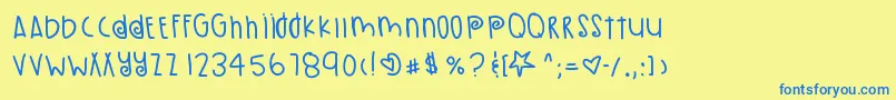 PumpkinSeeds Font – Blue Fonts on Yellow Background