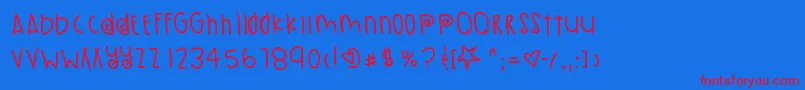 PumpkinSeeds Font – Red Fonts on Blue Background