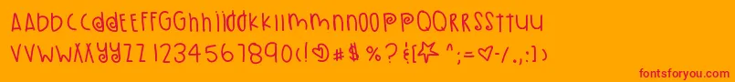 Fonte PumpkinSeeds – fontes vermelhas em um fundo laranja