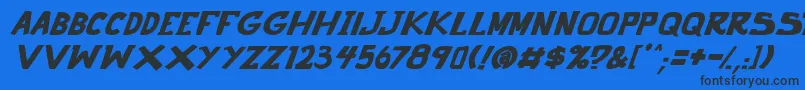 フォントpunch it PGS Bold Italic – 黒い文字の青い背景