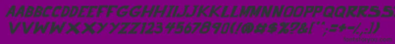 punch it PGS Bold Italic-fontti – mustat fontit violetilla taustalla