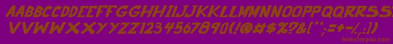 punch it PGS Bold Italic Font – Brown Fonts on Purple Background