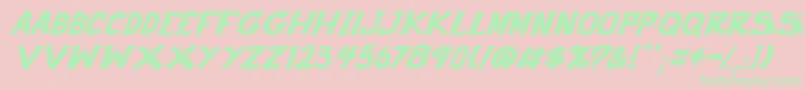 punch it PGS Bold Italic Font – Green Fonts on Pink Background