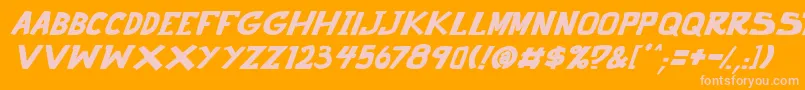 punch it PGS Bold Italic-Schriftart – Rosa Schriften auf orangefarbenem Hintergrund
