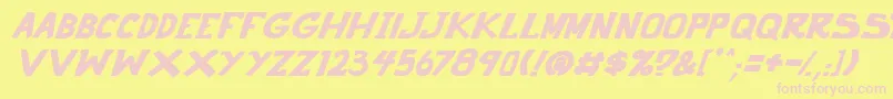 punch it PGS Bold Italic Font – Pink Fonts on Yellow Background