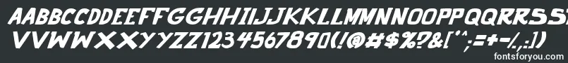 フォントpunch it PGS Bold Italic – 黒い背景に白い文字