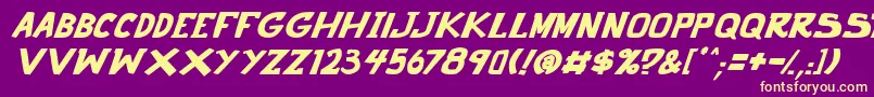 punch it PGS Bold Italic Font – Yellow Fonts on Purple Background