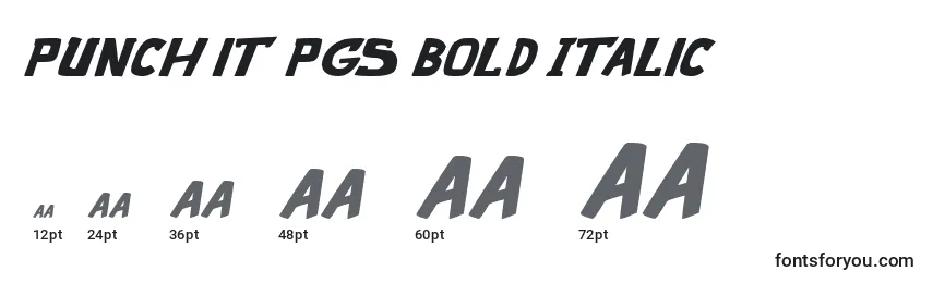Punch it PGS Bold Italic Font Sizes