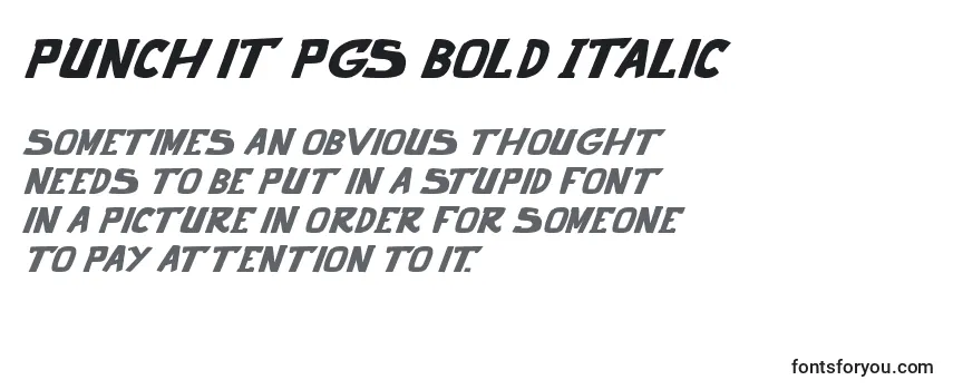 Überblick über die Schriftart Punch it PGS Bold Italic