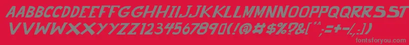 punch it PGS Italic Font – Gray Fonts on Red Background