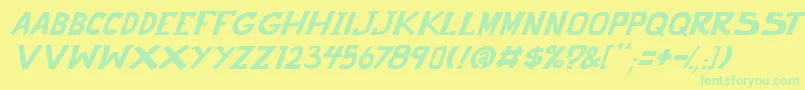 Шрифт punch it PGS Italic – зелёные шрифты на жёлтом фоне
