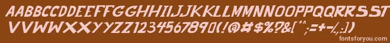 フォントpunch it PGS Italic – 茶色の背景にピンクのフォント