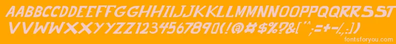 Шрифт punch it PGS Italic – розовые шрифты на оранжевом фоне
