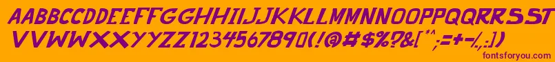 punch it PGS Italic Font – Purple Fonts on Orange Background