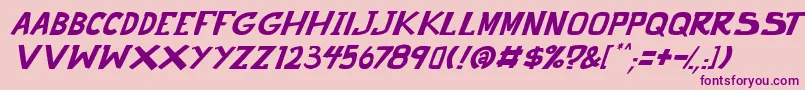 punch it PGS Italic Font – Purple Fonts on Pink Background