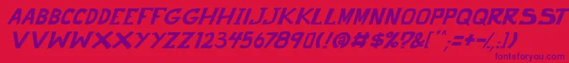punch it PGS Italic Font – Purple Fonts on Red Background