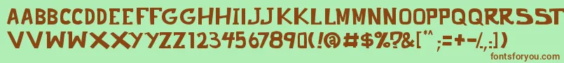 punch it PGS Font – Brown Fonts on Green Background