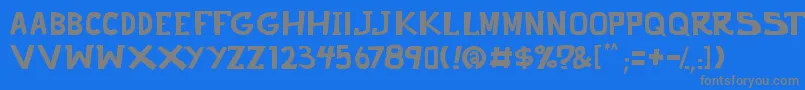 punch it PGS Font – Gray Fonts on Blue Background